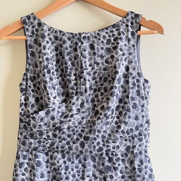NEW Ann Taylor Stretch Silk Animal Print Sleeveless Draped Dress Size 2 … - Picture 2 of 8